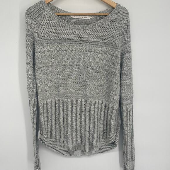 Athleta Sweater Borealis Women’s Medium Cable Knit Oversized Minimalist Gray - Picture 2 of 11